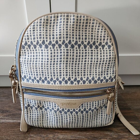 Spartina 449 Handbags - Spartina 449 backpack  Daufuski Island  Natural Linen and Leather